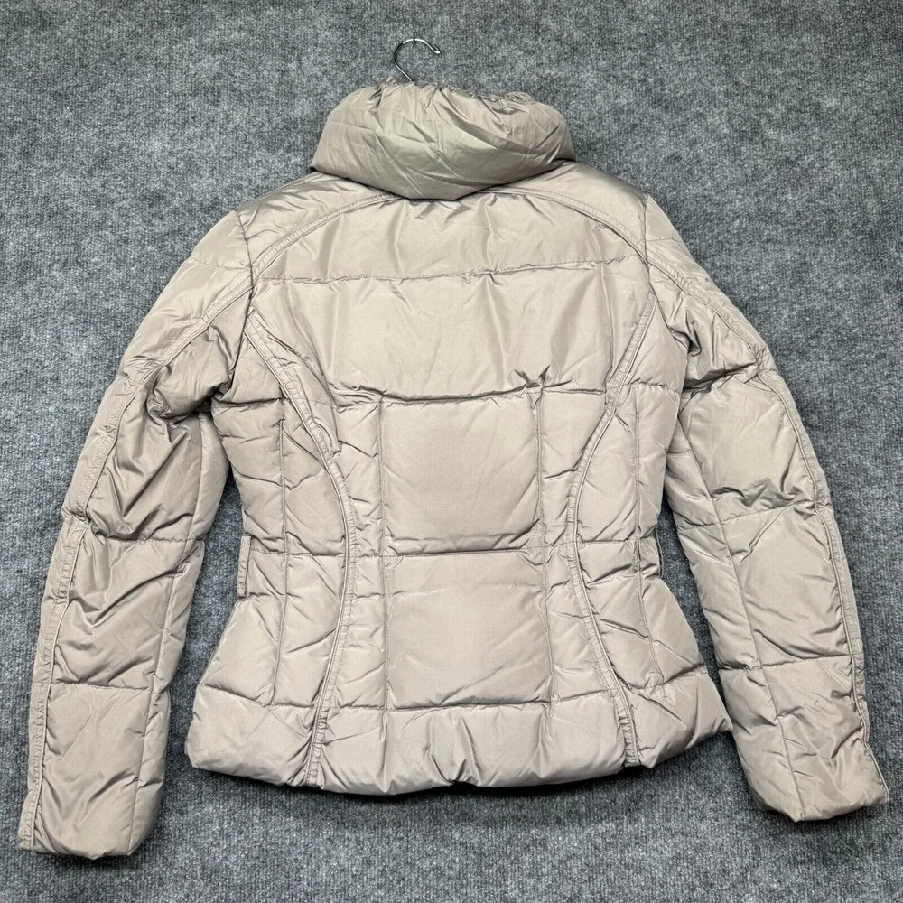 ADD Jacket Womens 4 Beige Pillow Collar Goose Down Coat  Italy Down Puffer - Picture 7 of 10